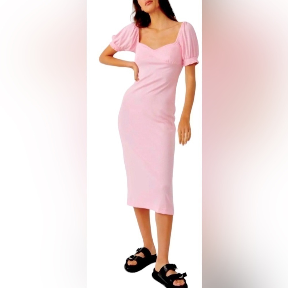 Free People Bel Air Midi dress pink